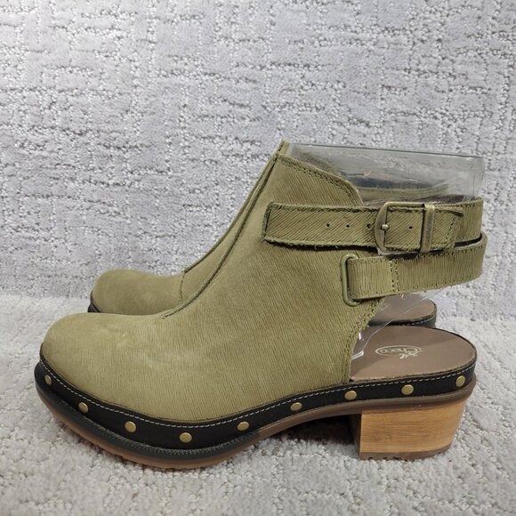 Chaco Cataluna Womens US 6 Moss Olive Green Waterproof Leather Ankle Strap Clogs - Picture 5 of 10